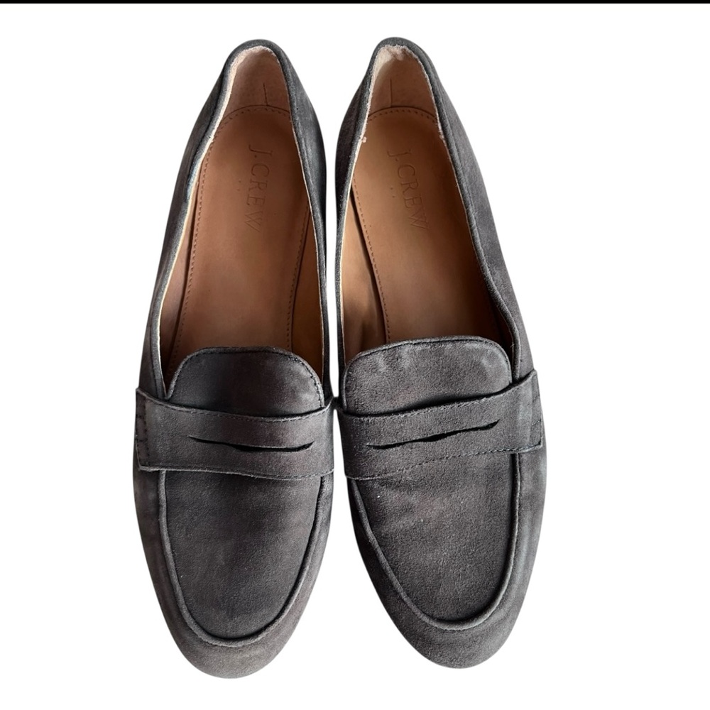 J. Crew Dark Gray Gray Suede Leather Loafers Size 8 - Picture 4 of 7